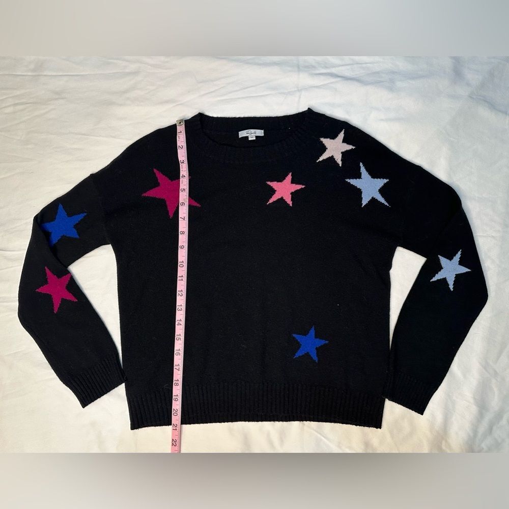 Rails Presley Star Print Sweater Black Cosmo wWool Cashmere Knit Pullover Y2K XS - Picture 8 of 12
